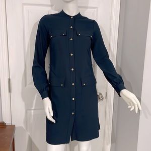 MICHAEL Michael Kors
Women's Blue Roll Sleeve Viscose Shirtdress